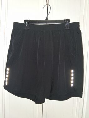 Mier Women's Black Athletic Shorts with Reflective Accent Panels